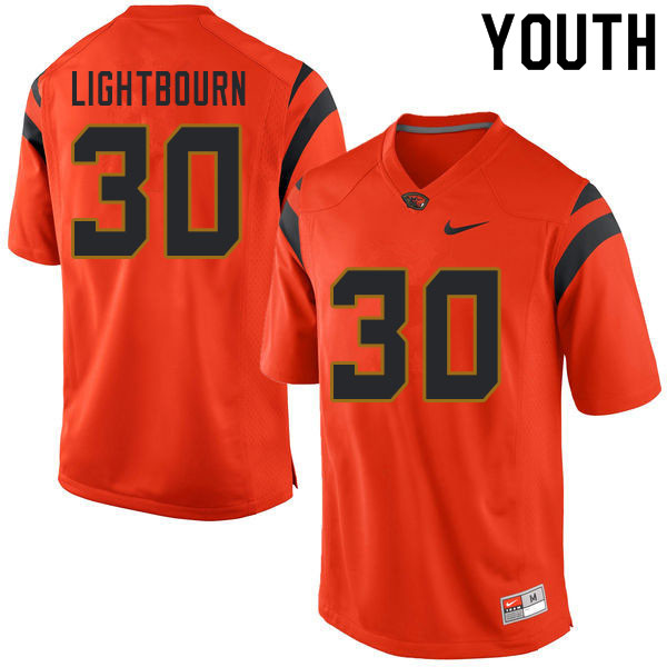 Youth #30 Caleb Lightbourn Oregon State Beavers College Football Jerseys Sale-Orange - Click Image to Close
